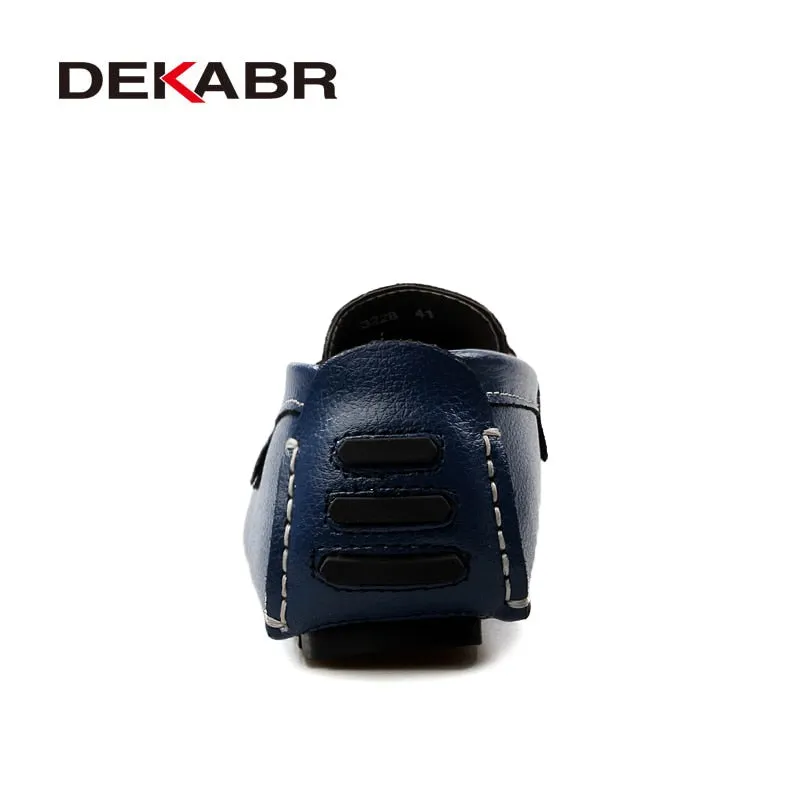 DEKABR PU Leather Men Casual Shoes Classic 2022 Mens Loafers Moccasins Breathable Slip On Black Driving Shoes Big Size 38-48