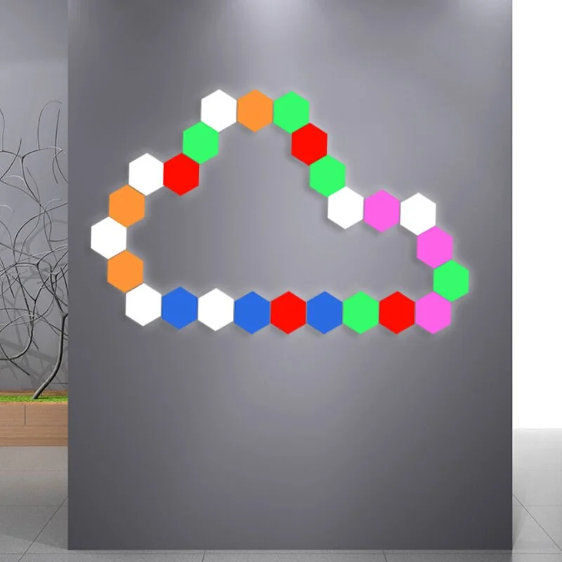1-12 PCS Touch Sensor LED Night Light Modular Hexagons Creative Home Decoration Wall Lamp Sensitive Hexagonal LED Quantum Lamp