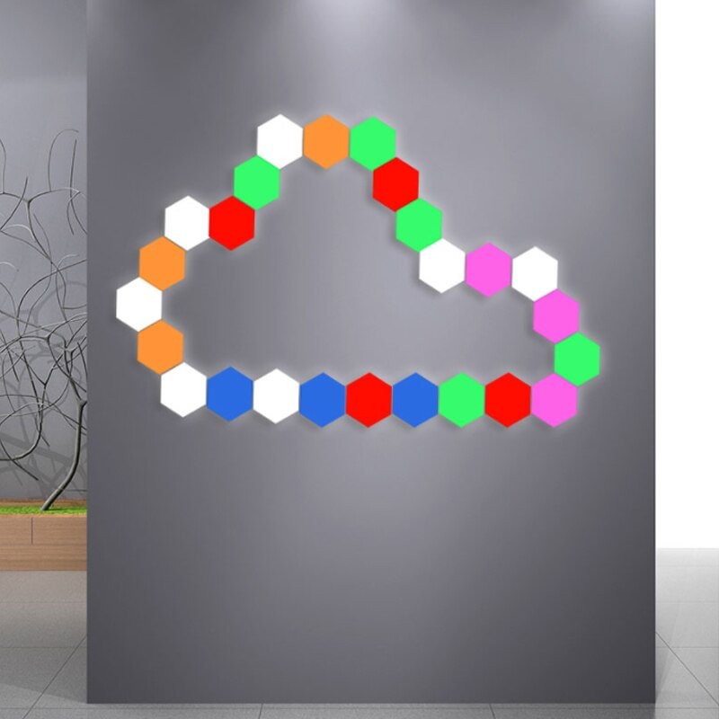 1-12 PCS Touch Sensor LED Night Light Modular Hexagons Creative Home Decoration Wall Lamp Sensitive Hexagonal LED Quantum Lamp