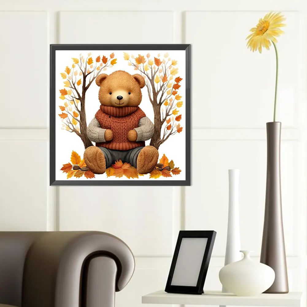 Diamond Painting - Full Round Drill - Fall Bear(Canvas|40*40cm)