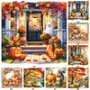 (Multistyle) Automne Citrouille Feuilles Mortes-Perceuse Ronde Peinture Diamant-40*40CM