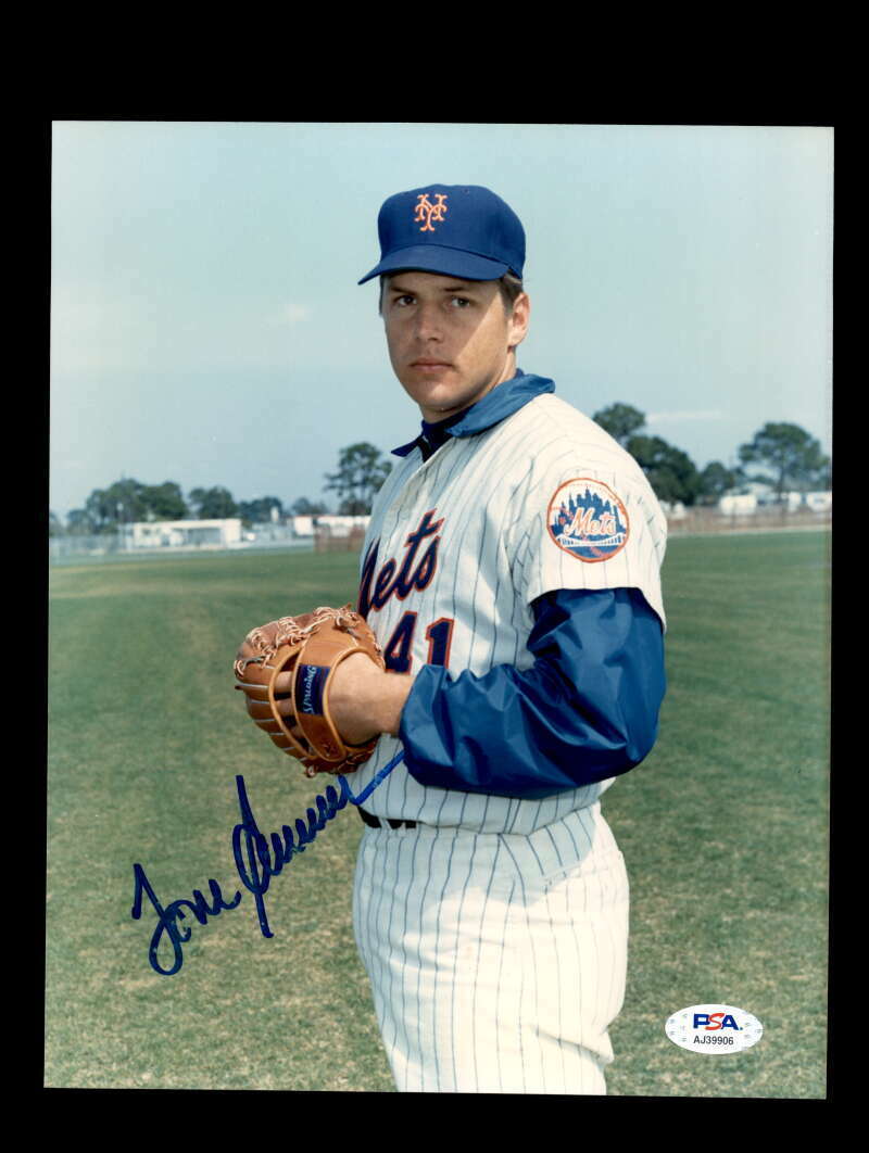 Tom Seaver PSA DNA Cert Signed 8x10 Photo Poster painting Mets Autograph