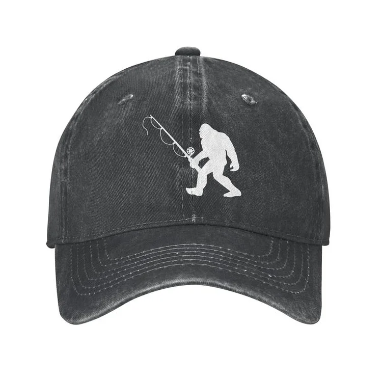 Unisex Cotton Fishing Bigfoot Fish Baseball Cap Adult Adjustable Dad Hat for Men Women Outdoor