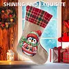 DIY Diamond Painting Christmas Stockings Hanging Ornaments Large Capacity Xmas Socks Pendant Wear Resist Candy Gift Storage Bags for Family Christmas Holiday Party Decoration (Christmas penguin)