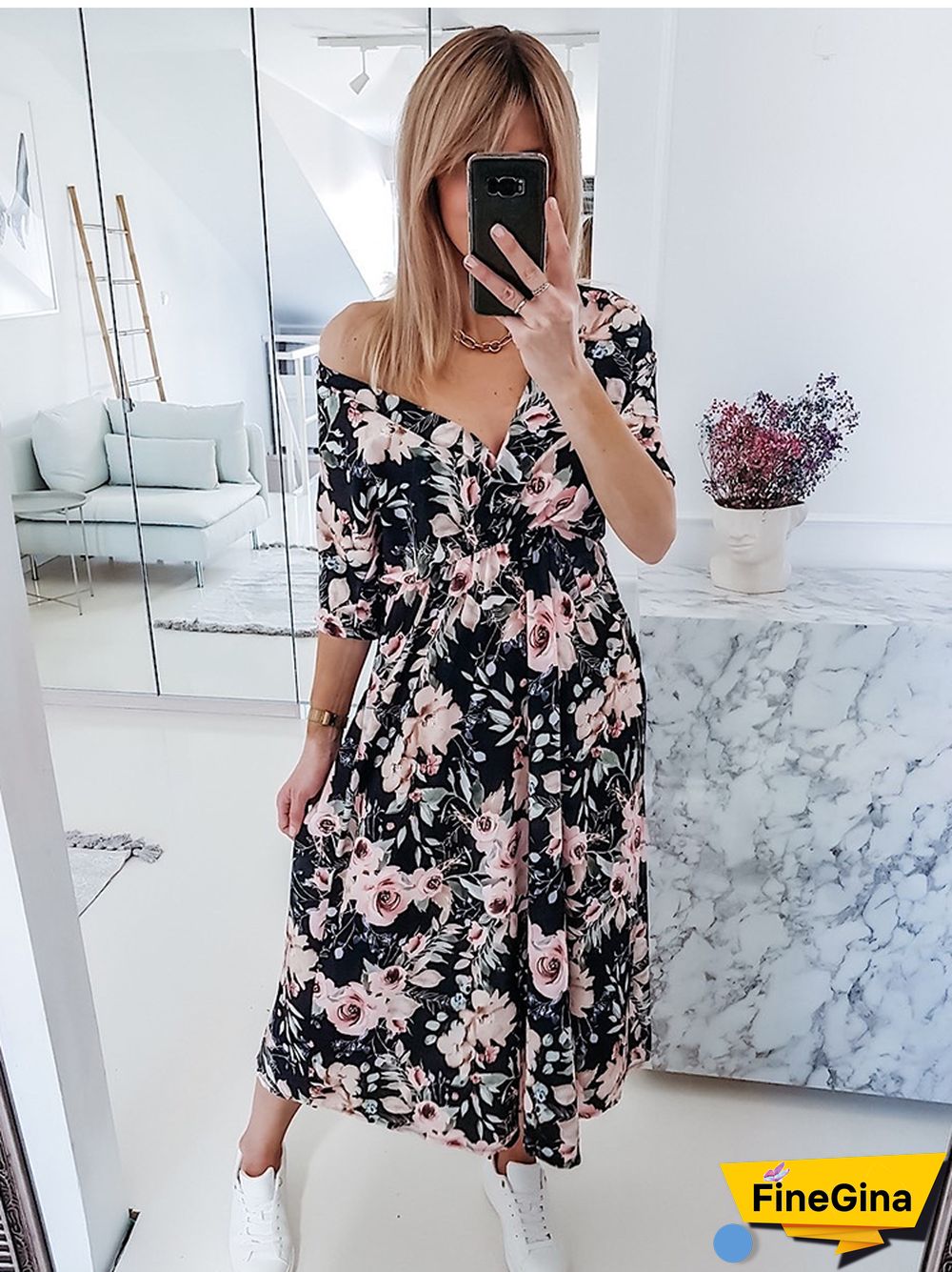 Women Casual Dress Summer Floral Print Red Maxi Dress Fashion V-neck Short Sleeve Elegant Lace Up Beach Party Dresses For Femme