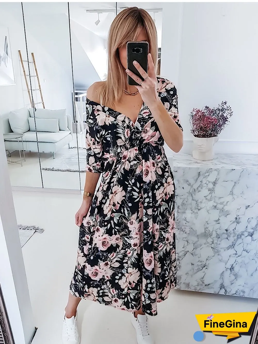 Women Casual Dress Summer Floral Print Red Maxi Dress Fashion V-neck Short Sleeve Elegant Lace Up Beach Party Dresses For Femme