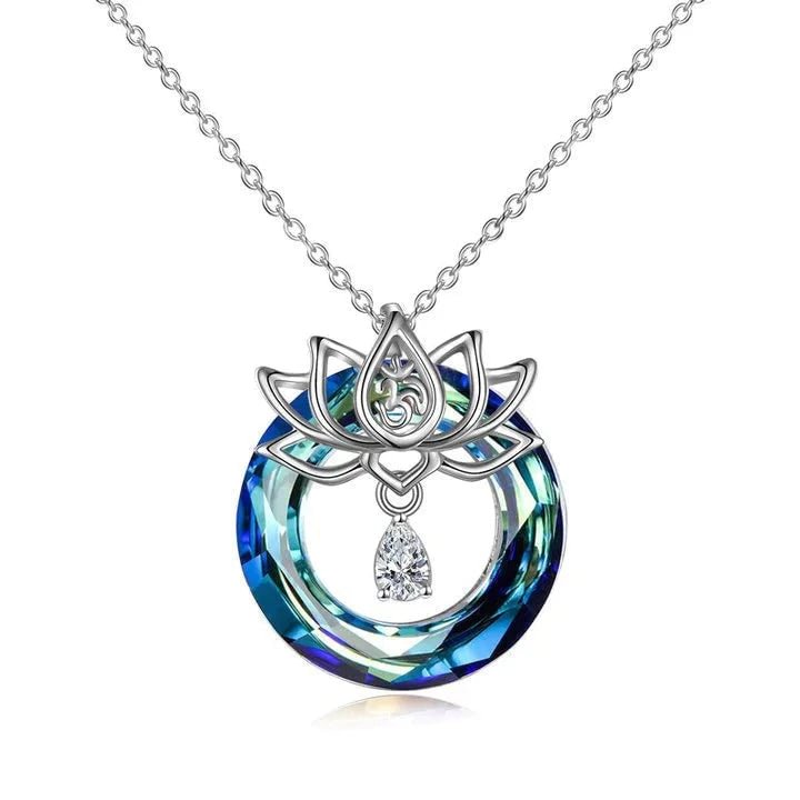 S925 2023 Same Girl Same Name New Mindset New Game Crystal Lotus Flower Necklace