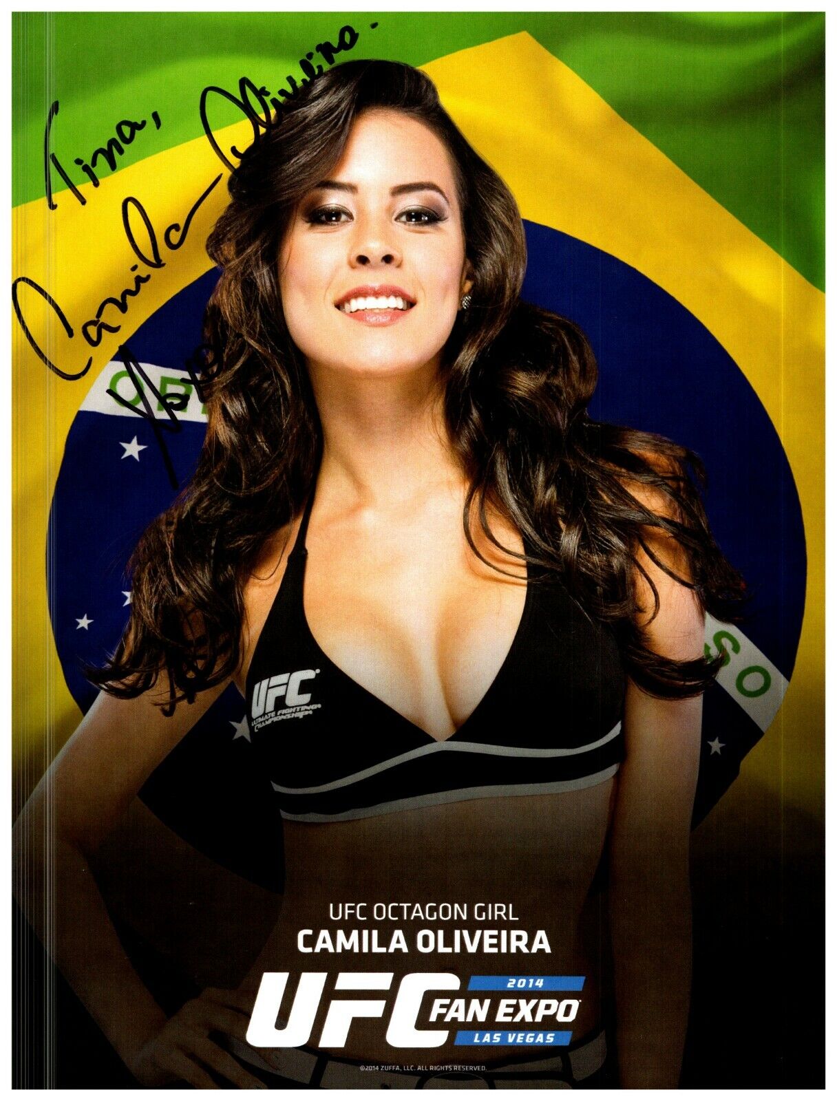 ~~ CAMILA OLIVEIRA Authentic Hand-Signed UFC RING GIRL