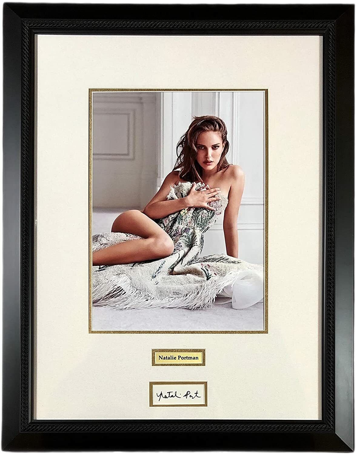 NATALIE PORTMAN Autograph Hand SIGNED FRAMED Photo Poster painting BOOK PAGE BECKETT BEAUTIFUL!