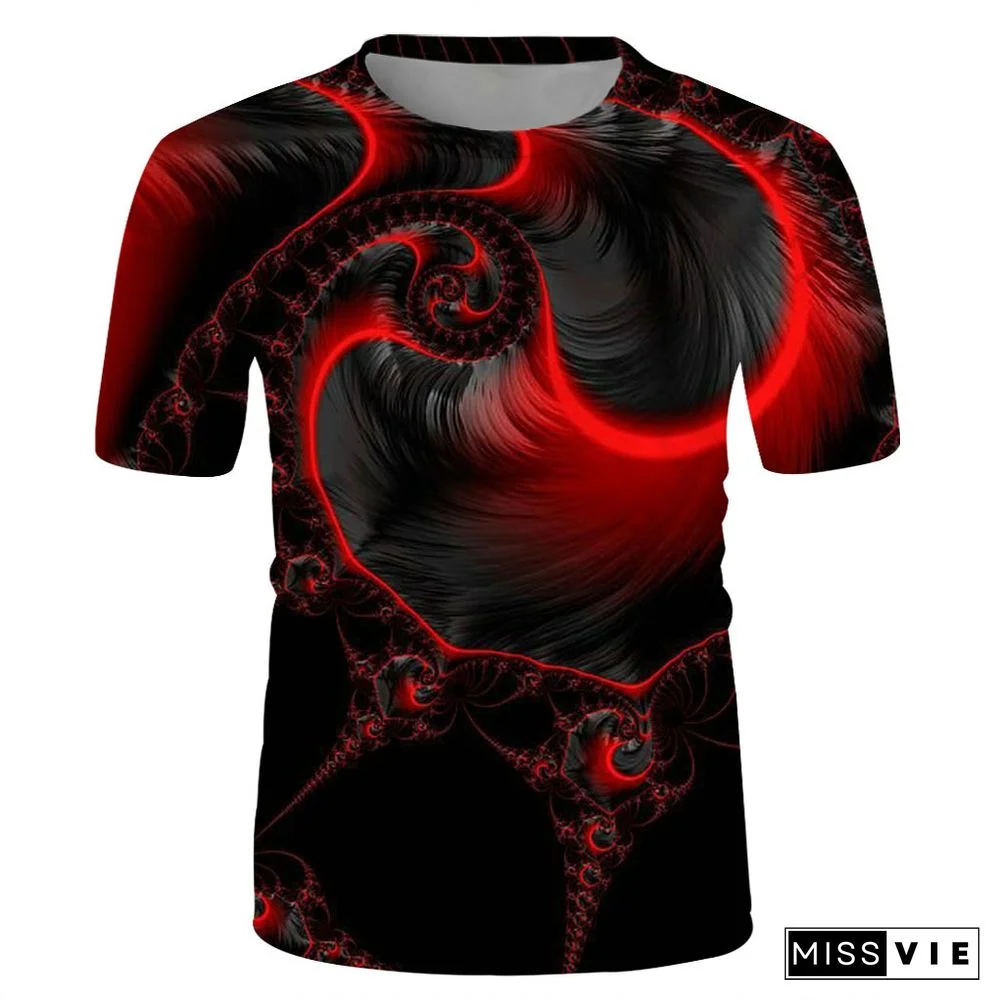 Weird Space Printing Fashion Men's Short Sleeve T-shirt Trend for Men