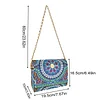 (US Local)DIY Mandala Diamond Art Wooden Coin Pouch with Chain 5D Diamond Painting Purse