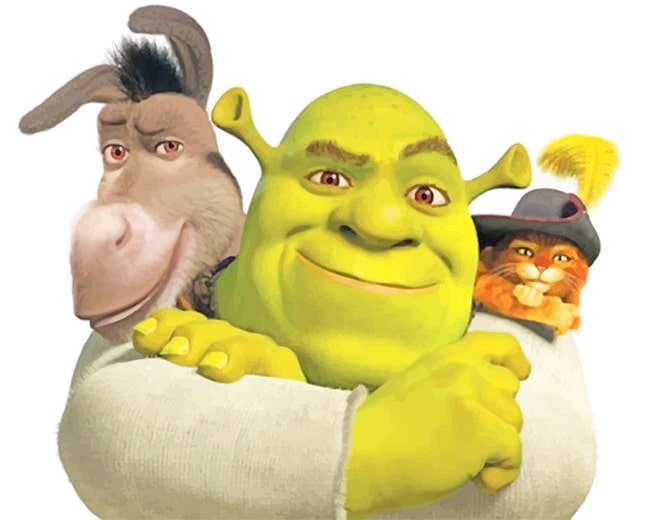 

Shrek Donkey And Puss In Boots – Paint By Numbers - 40*50CM, 501 Original