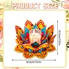 Peinture en diamant en 5D DIY d&eacute;coration de bureau en acrylique, bougeoirs fleurs, brise-lumi&egrave;re, d&eacute;coration de bureau maison artisanale pour adultes d&eacute;butants (Orange Lotus)