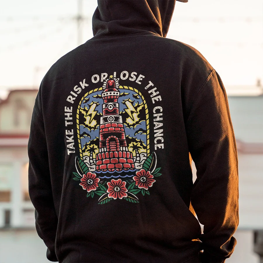 Take The Risk Or Lose The Chance Printed Men's Hoodie