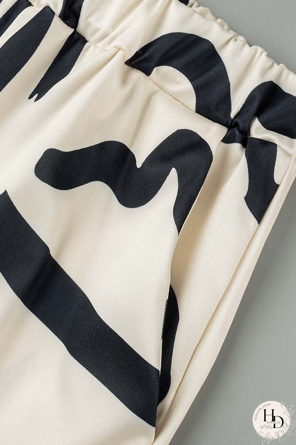 Grey Black Casual Print Patchwork O Neck Short Sleeve Two Pieces