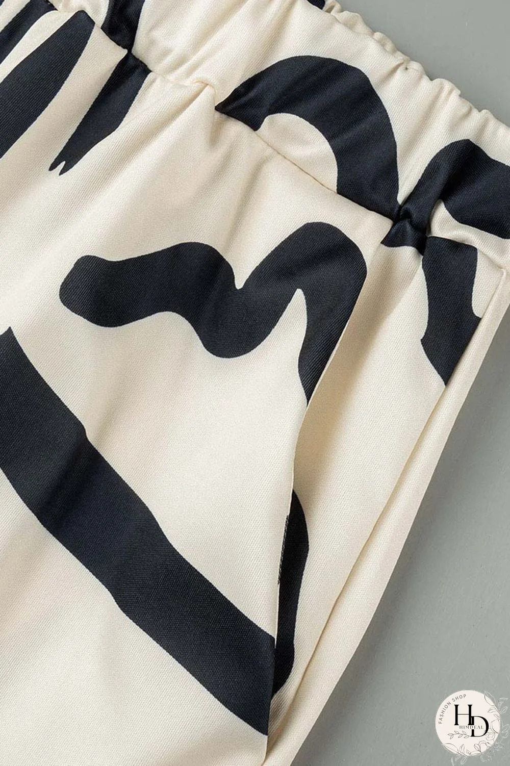 Grey Black Casual Print Patchwork O Neck Short Sleeve Two Pieces