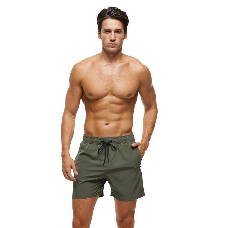 Aonga Polyester Men's Swim Trunks Quick Dry Beach Shorts With Zipper Pockets And Mesh Lining Cloth Accessories
