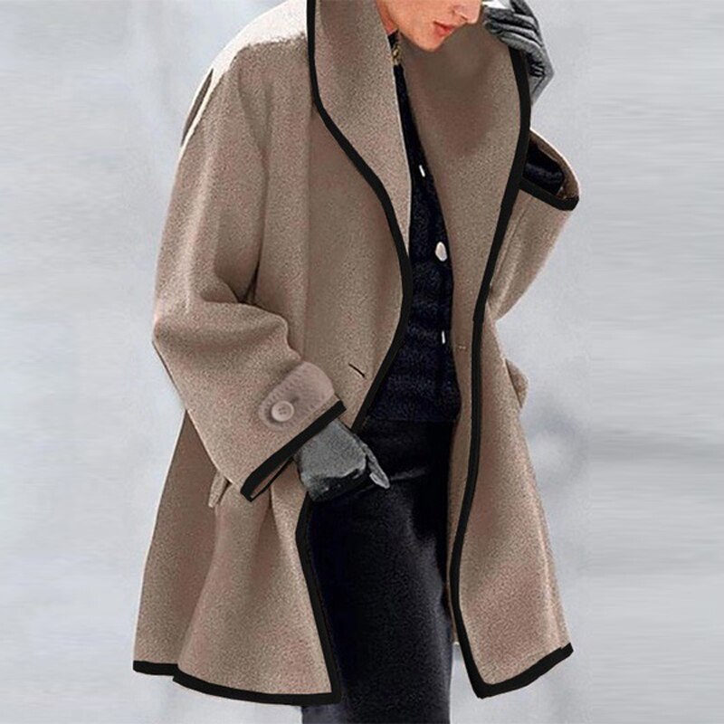 Women Retro Single Button Solid Long Cardigan Jackets Autumn Long Sleeve Pocket Outwear 2020 Winter Hooded Blend Wool Coat Tops