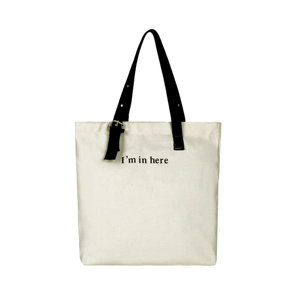 

Canvas Women Shoulder Totes Bags Letters Large Shopping Handbags -White, 501 Original