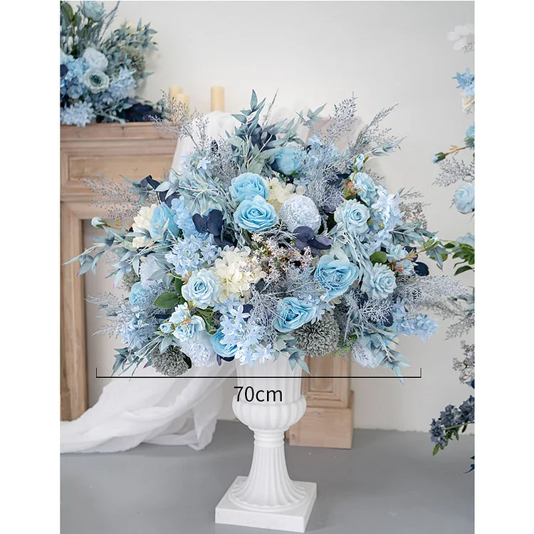 A156 A7459 Blue Table Flower Wedding Horn Arch Decor