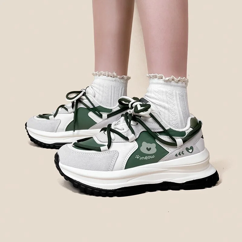 Green Miao Kitty Platform Shoes - Women's