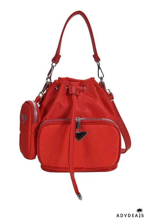 Nylon Adjustable Strap Bucket Bag