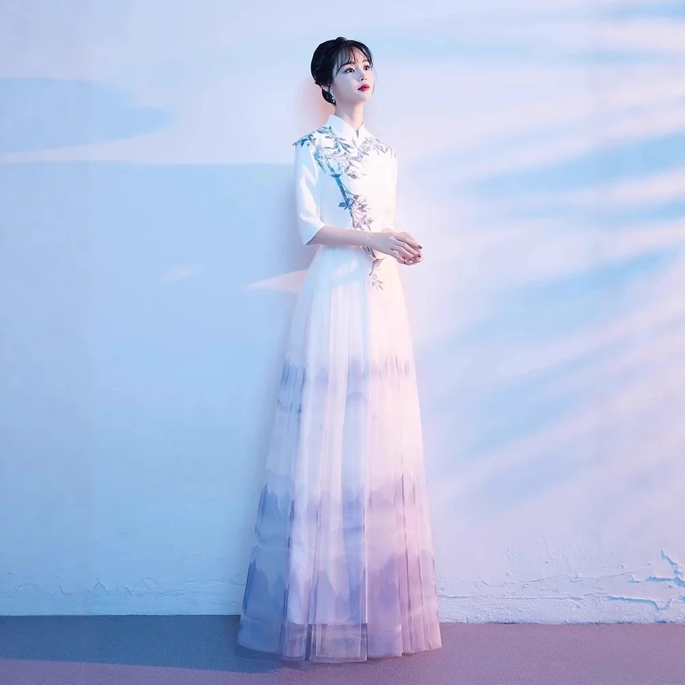 Nigikala Chinese-Style Lead Performance Suit 2025 New Big Choir Conductor Dress Host Guzi Competition Performance Suit