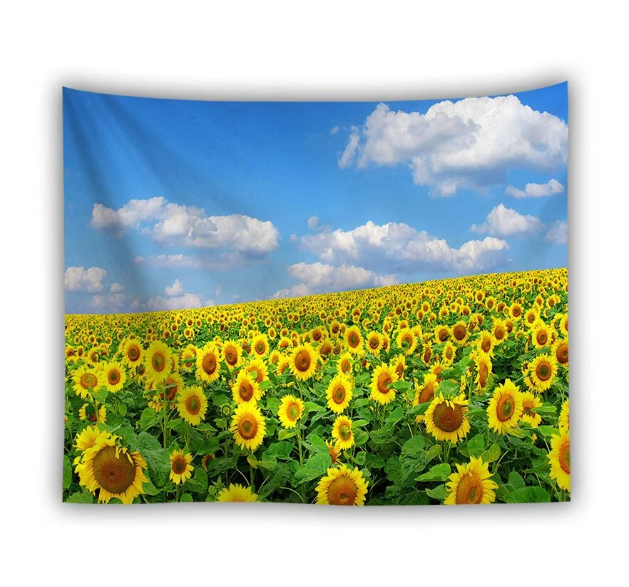 Sunflower Wall Decorative Tapestries Colorful Country Style Hanging Curtain Fabric Multifunctional Cloth for Decor Cloth Craft