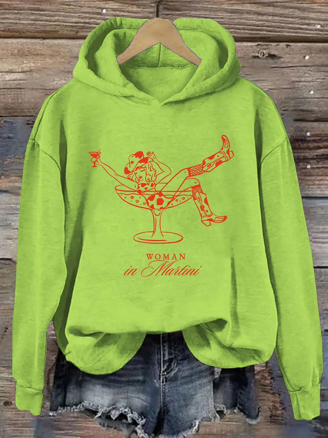 Cowgirl Woman In Martini Hoodie