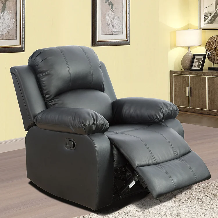 Recliner Chair Contempary Manual Reclining With Overstuffed Arm & Back