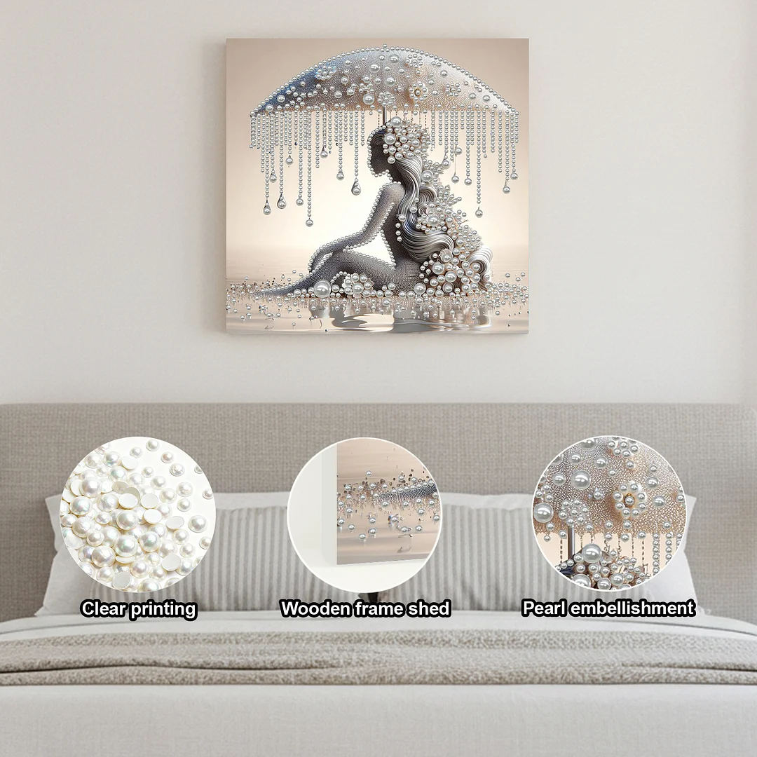 Umbrella Woman - DIY Pearl Diamond Art Kit With Frame 30*30cm