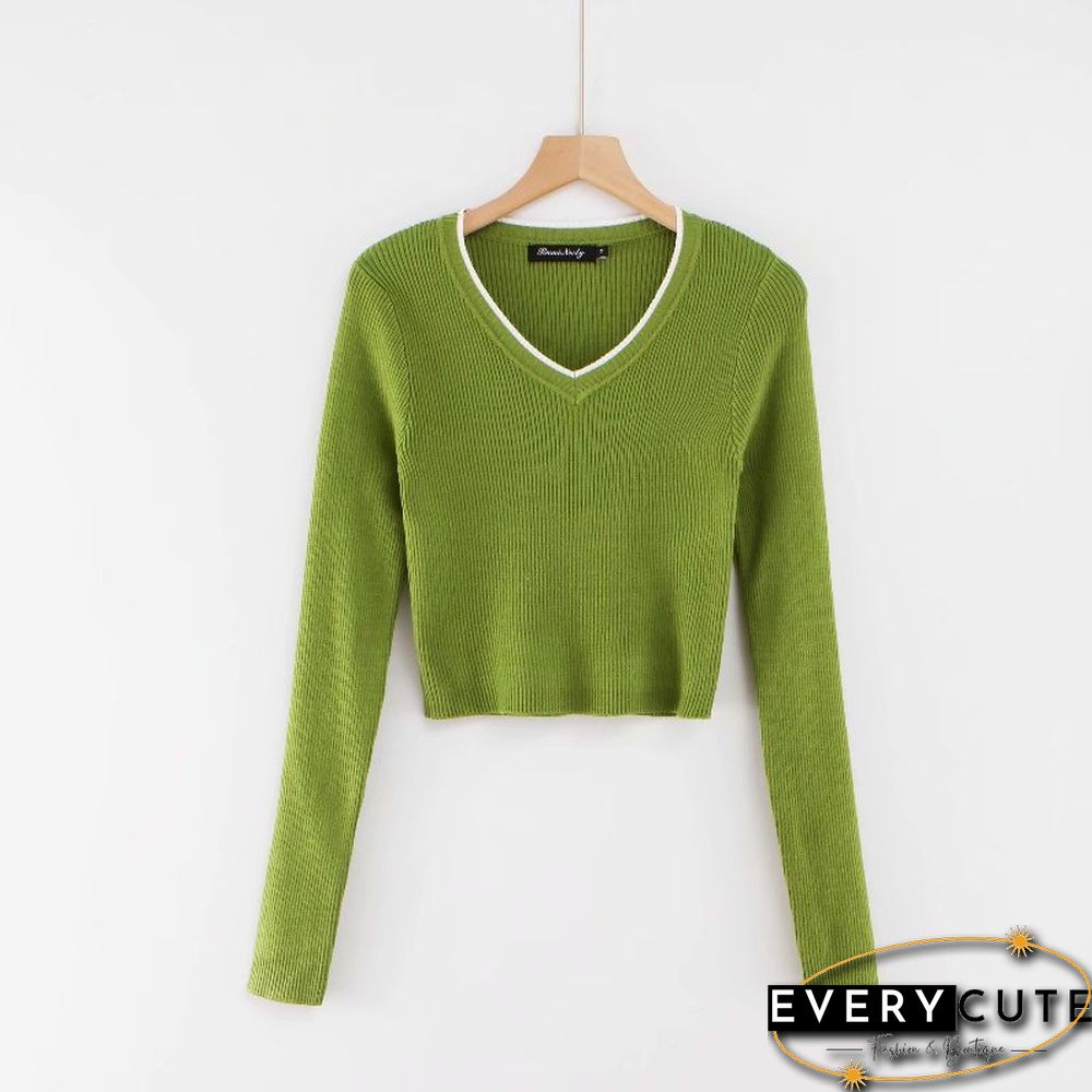 Fall Crop Sweater Kawaii Cute Sweaters Knitted Sweater Pink Women Winter Clothes Women Pullover Sweater Sexy Tops