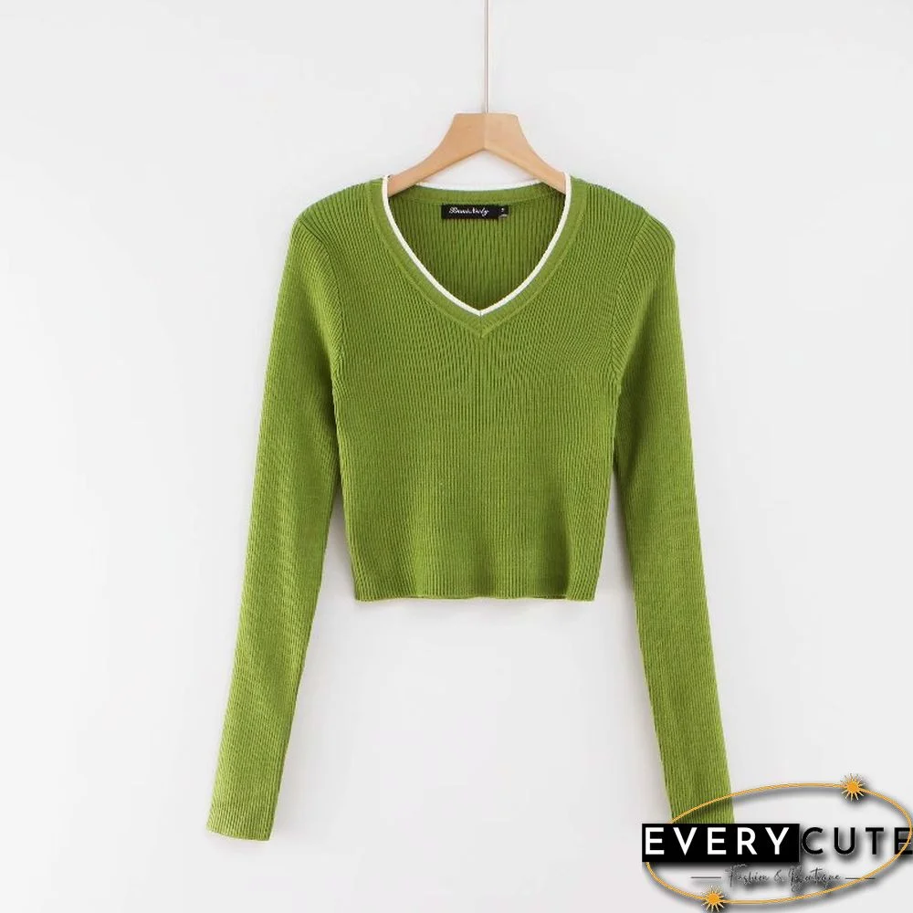 Fall Crop Sweater Kawaii Cute Sweaters Knitted Sweater Pink Women Winter Clothes Women Pullover Sweater Sexy Tops
