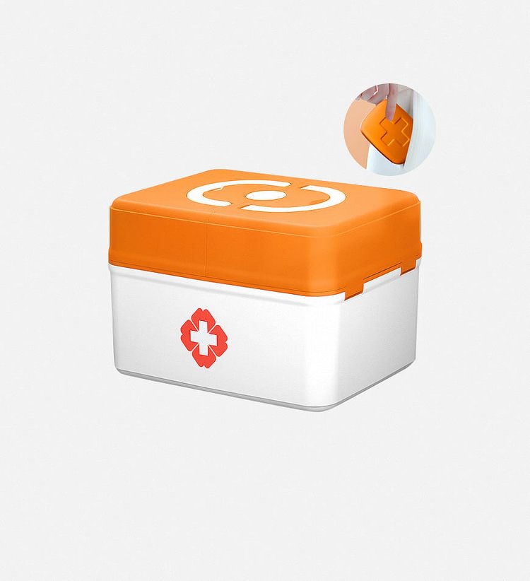 Household Large Capacity Push-pull Layered Medicine Box