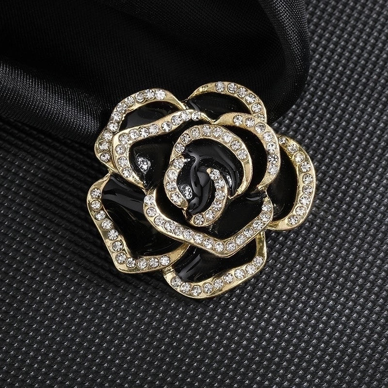 Fashion Pin Flower Alloy Plating Inlay Artificial Gemstones Pearl Women’S Brooches