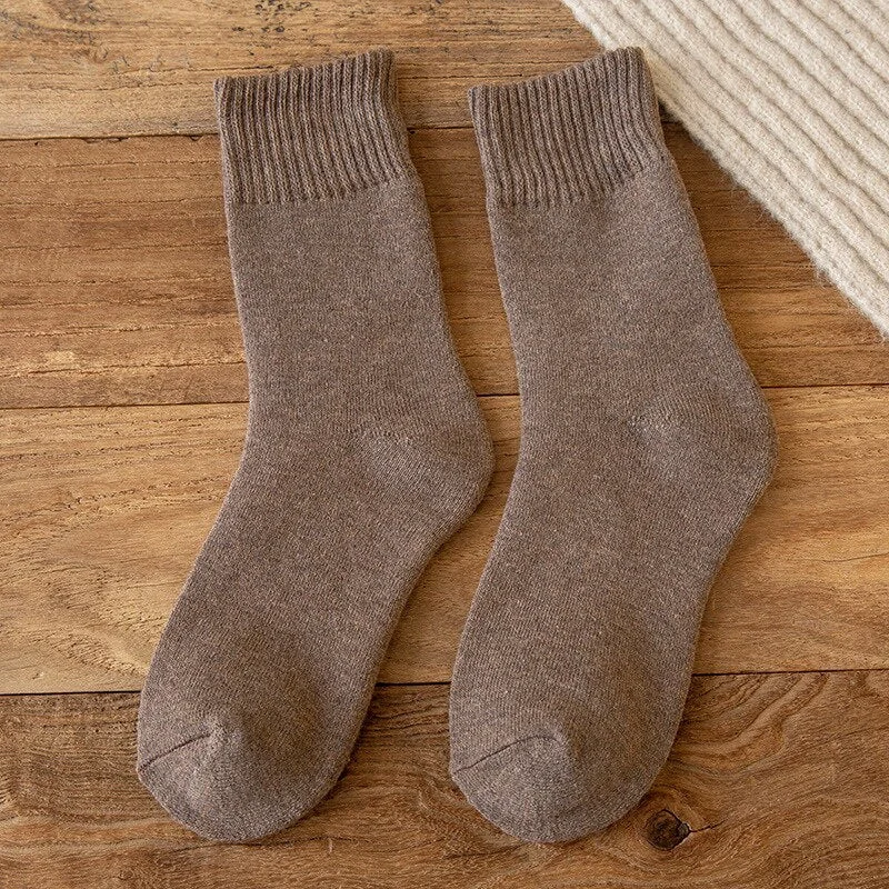 FINETOO 1 Pair Winter's Socks Solid Color Thicken Terry Socks Female Unisex Socks Fashion Letter Print Ankle Socks Keep Warm