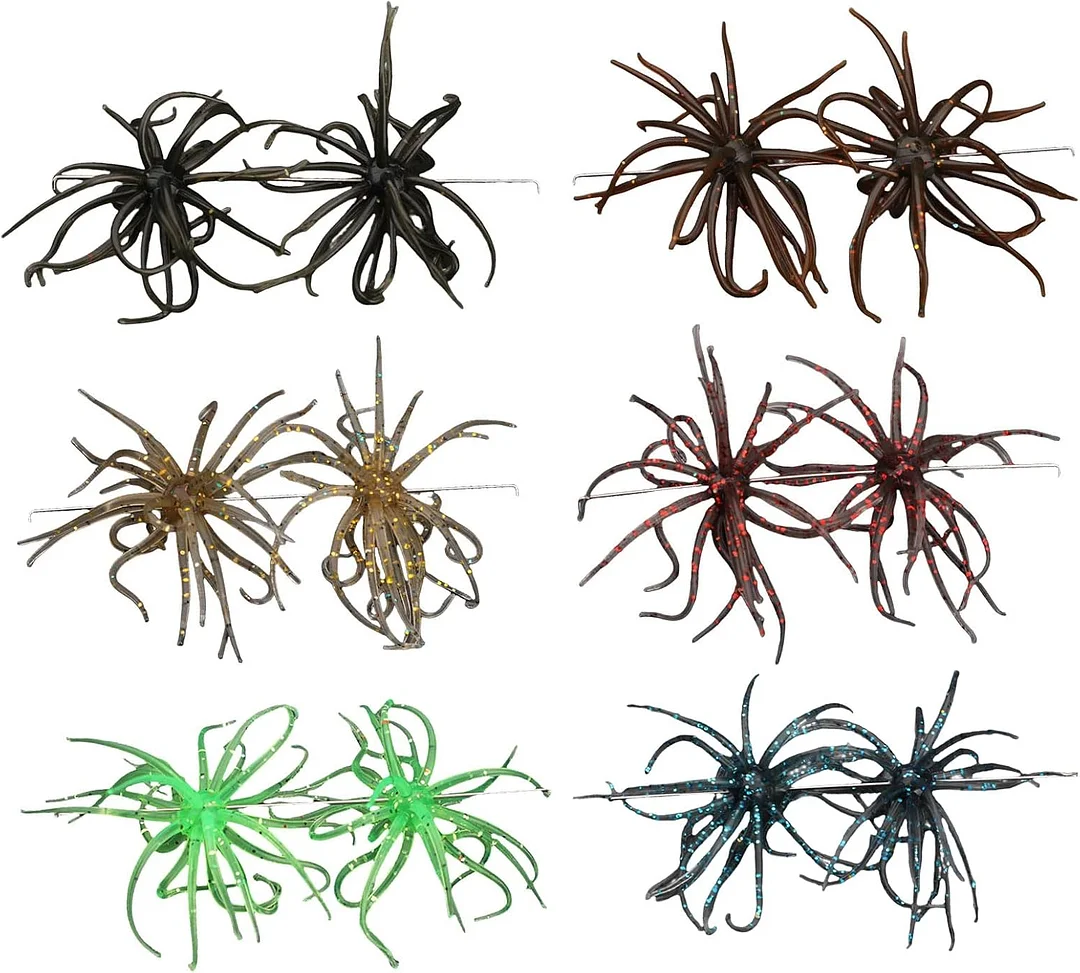 2Pcs Fishing Lures Soft Urchins Fish Lures Simulation Urchins Fishing Baits Soft Swimming Lures Slow Floating Lures Set