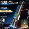 30W LED+COB High Power Flashlight USB Rechargeable 800LM Zoomable Flashlight