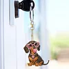 6Pcs Hunde doppelseitig - 5d DIY Handwerk Schlüsselanhänger