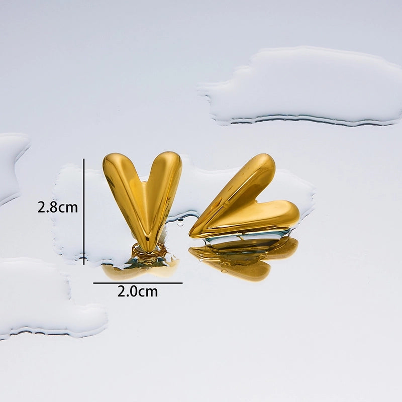 1 Pair Minimalist Geometric Plating Titanium Steel 18K Gold Plated Ear Studs