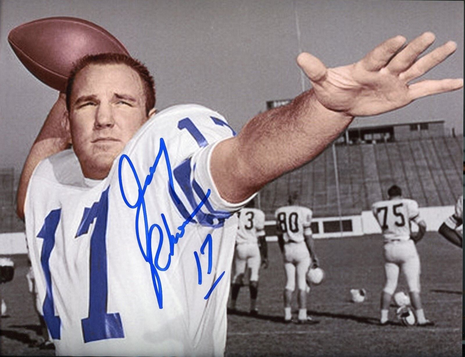 Jerry Rhome autographed 8x10 Tulsa CFHOF In Person#2