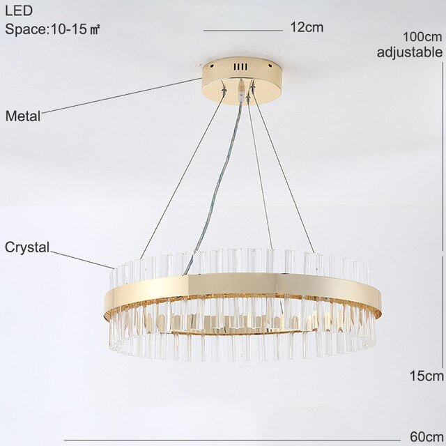 Luxury Crystal Pendant Light Living Room Led Pendant Lamps Dining Room Modern Hanging Lighting Bedroom Crystal Kitchen Fixtures
