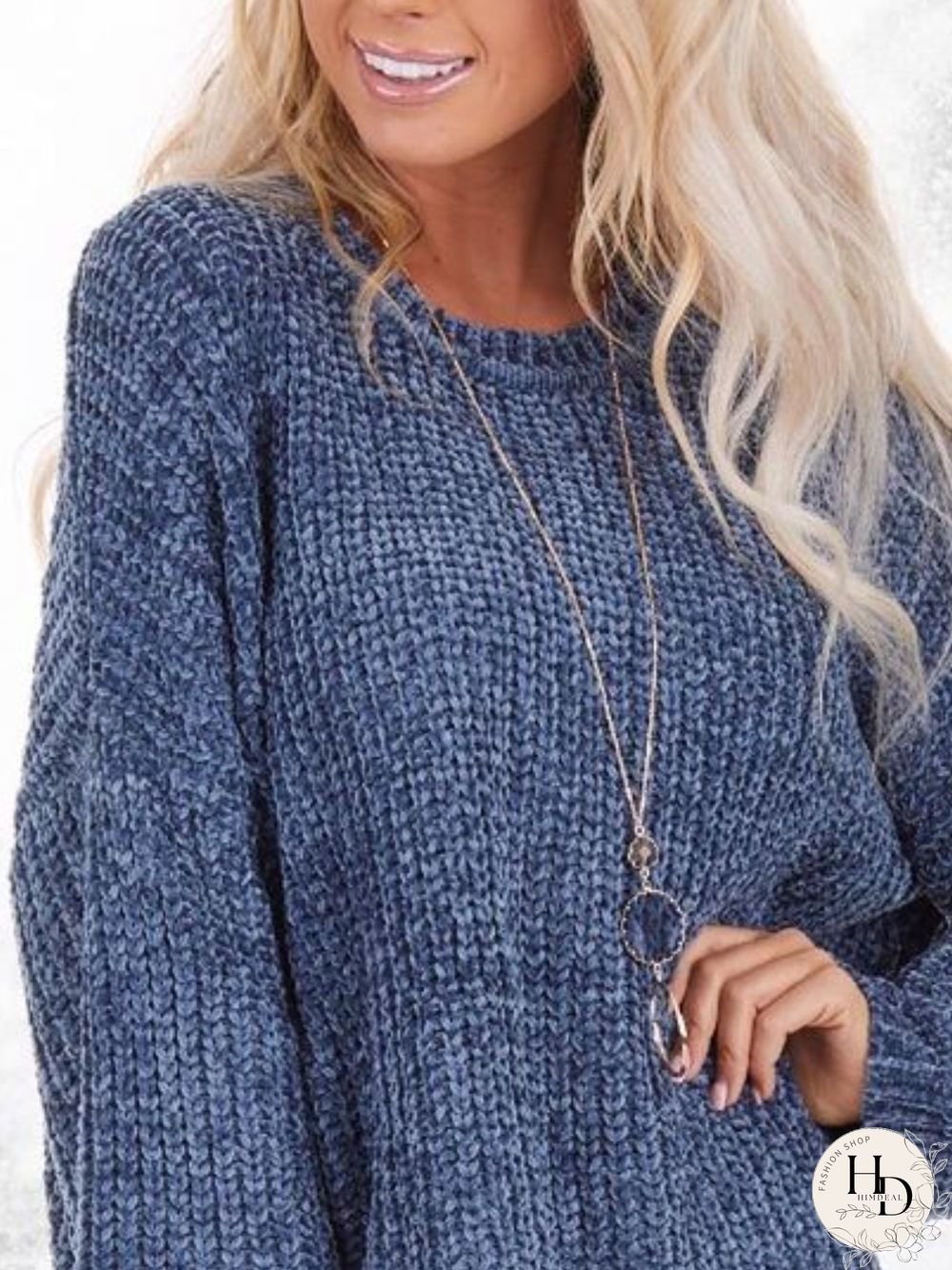 Casual Autumn Solid Polyester Natural Mid-Weight Daily Long sleeve Crew Neck Sweater