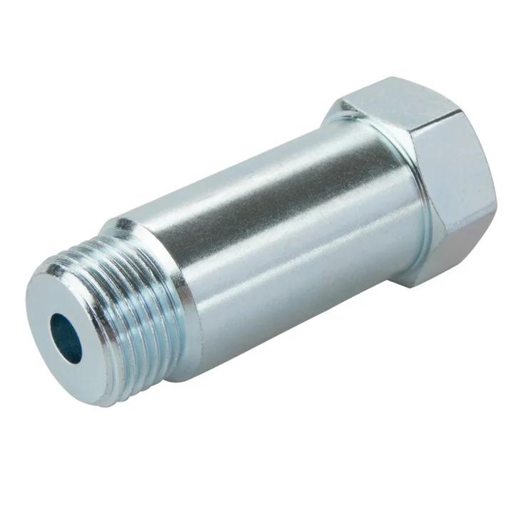 M18 x 1.5 O2 Oxygen Sensor Expander 55mm Blue Zinc Bung Extension Connector 
