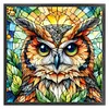 Glass Painting-Owl-11CT Stamped Cross Stitch 40*40cm/15.75*15.75in tapestrymarket