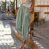 Gioiacombo&trade; Pantaloni larghi con tasche in cotone e lino