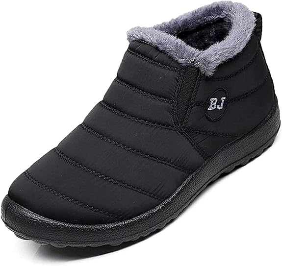 HAVINA Womens Warm Snow Boots Outdoor Fur Lining Winter Shoes Anti-Slip Lightweight Ankle Bootie