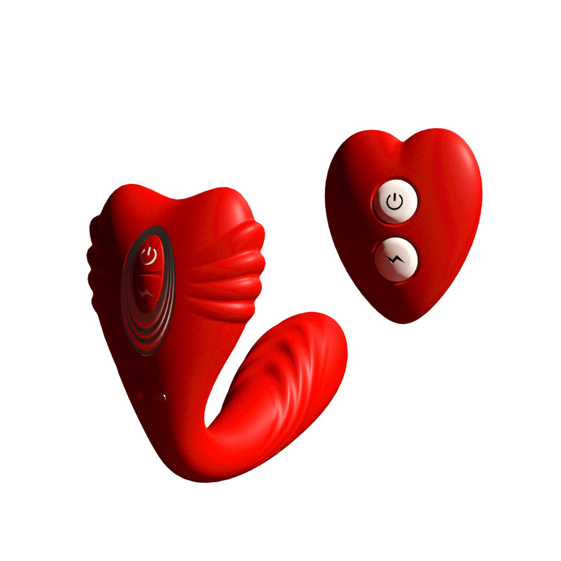 Heart Shaped Wearable G Spot Clitoris Stimulator With Remote Control - Rose Toy
