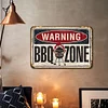 Warning BBQ Zone - Metal Tin Signs(8*12Inch/12*16Inch) - Bar