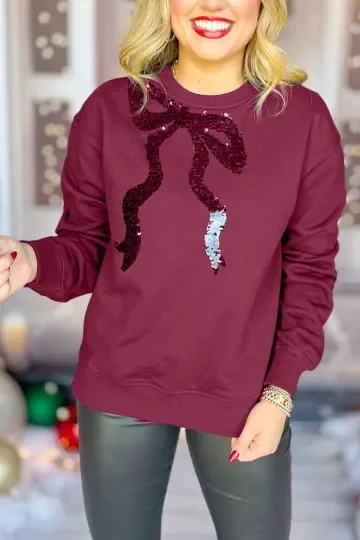 Bow Sequin Sweatshirt